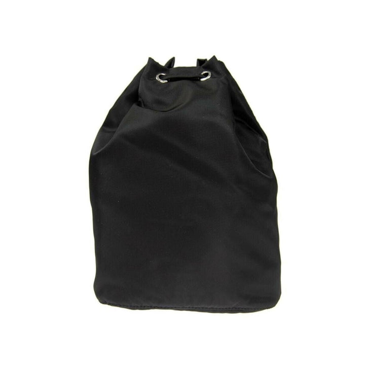 Prada Black Tessuto Nylon Triangle Logo Drawstring Bucket Bag 1NA369