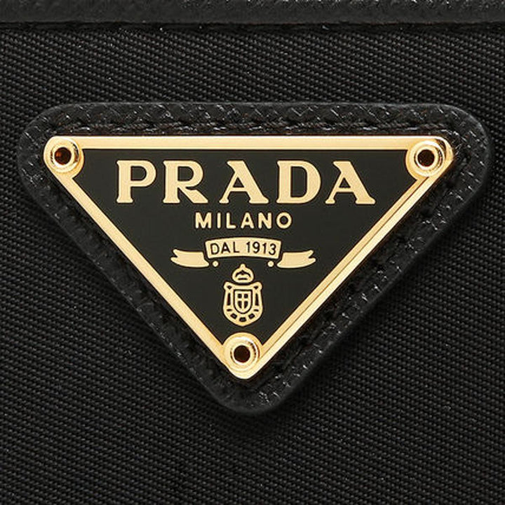 Prada Black Tessuto Nylon Zip Around Wallet 1ML506