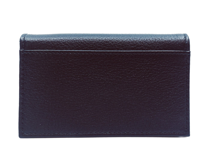 Prada Black Vitello Grain Soft Calf Leather Credit Card Case Wallet 1MC122