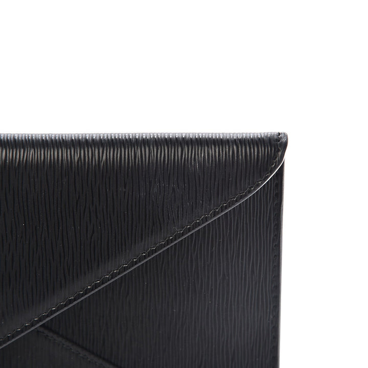 Prada Black Vitello Move Leather Long Envelope Wallet 1MF175