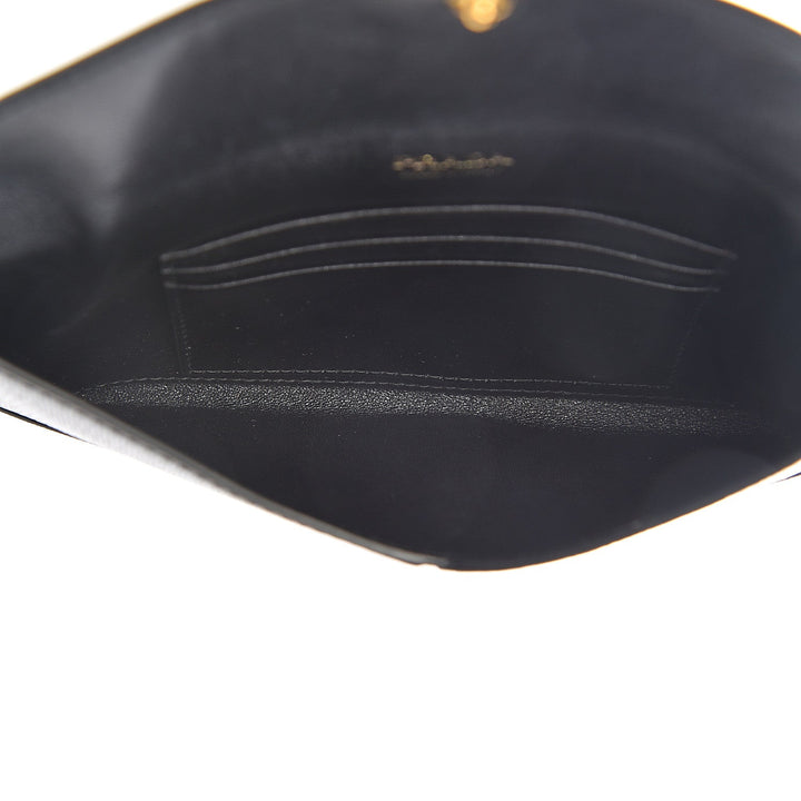 Prada Black Vitello Move Leather Long Envelope Wallet 1MF175