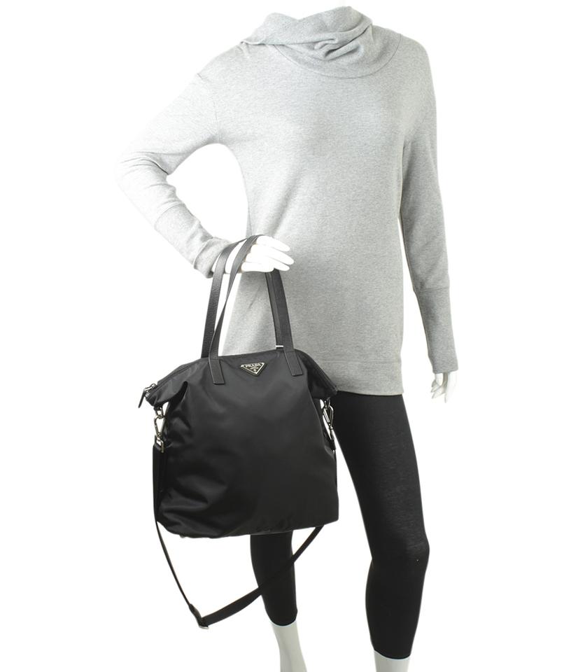 Prada B None 2-way Black Nylon Tote
