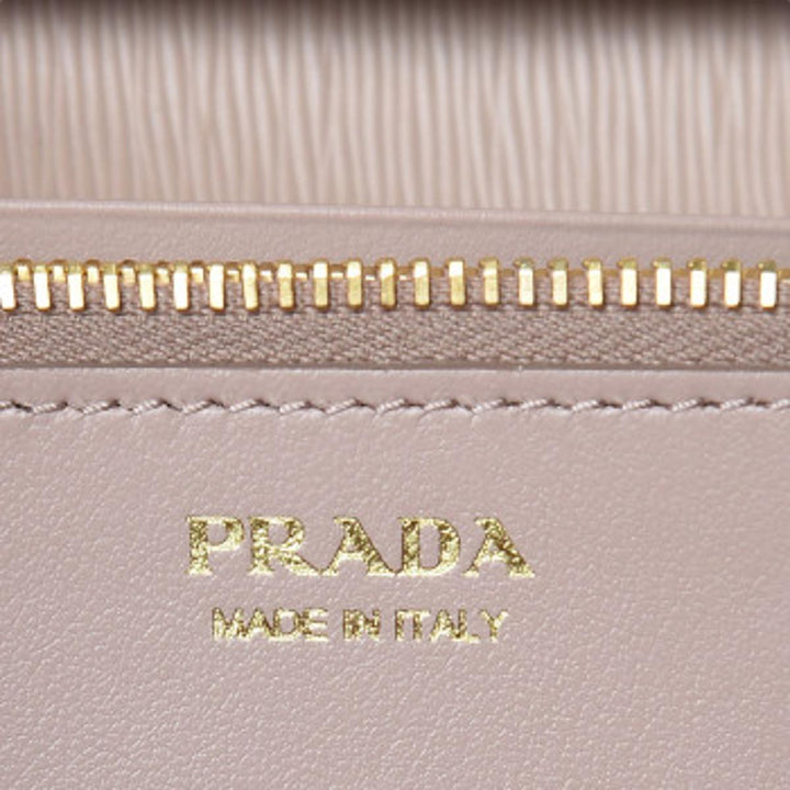 Prada Cipria Beige Vitello Move Leather Chain Wallet Crossbody 1MT290