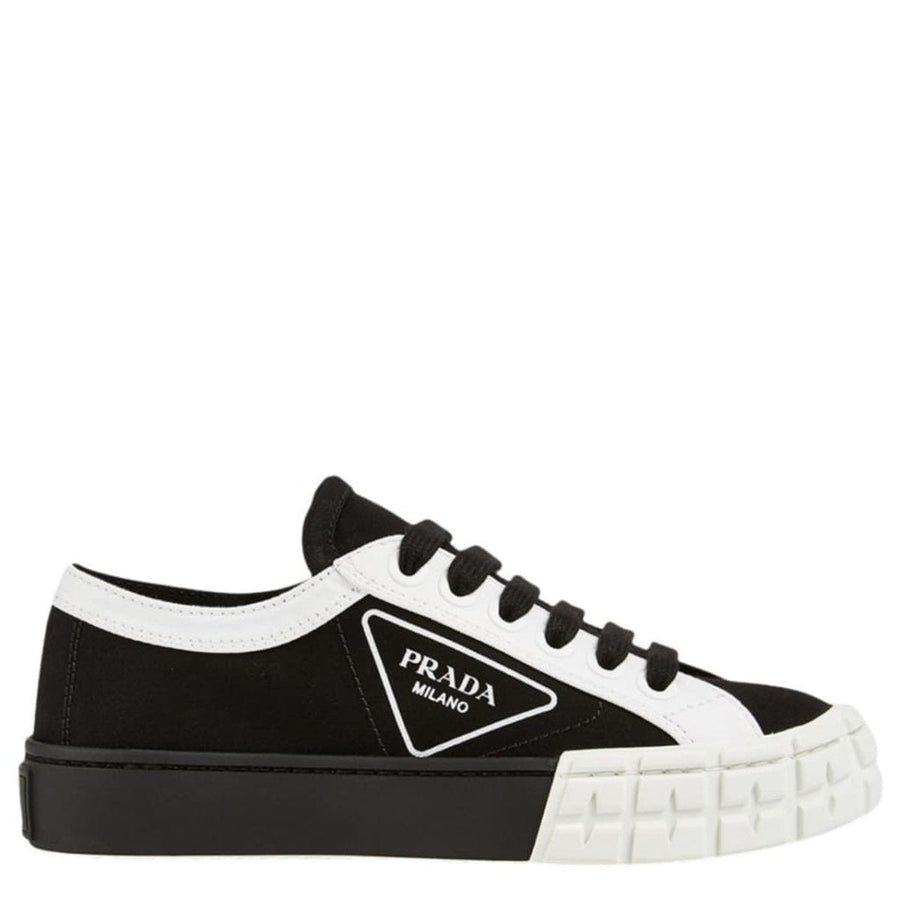 Prada-Gabardine Logo Sneakers - Runway Catalog