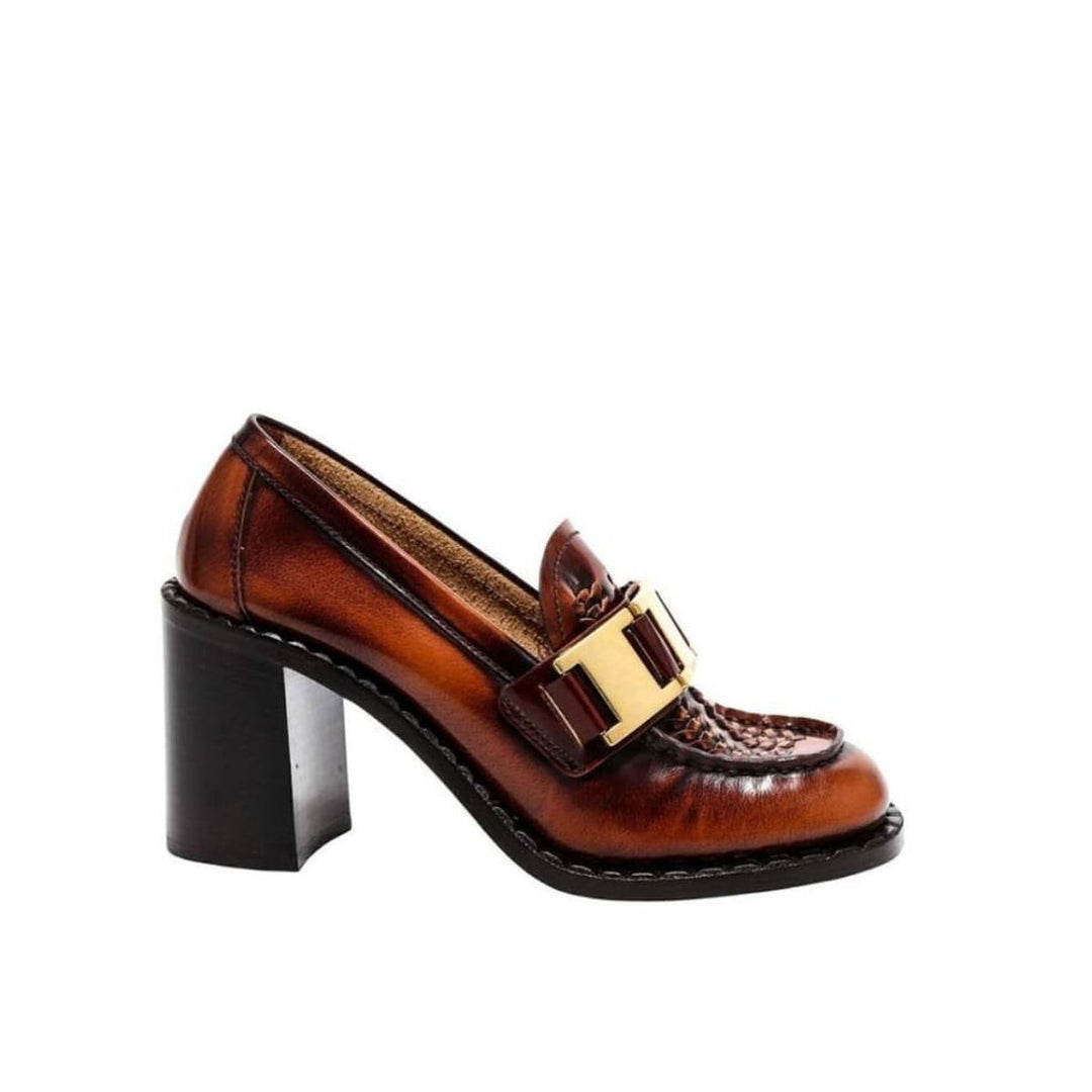 Prada-Leather Loafer Pumps - Runway Catalog