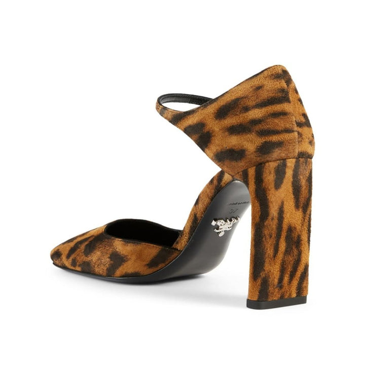 Leopard Print Suede Pumps