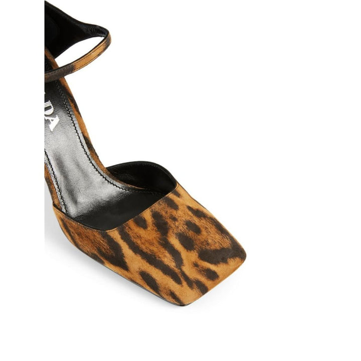 Leopard Print Suede Pumps