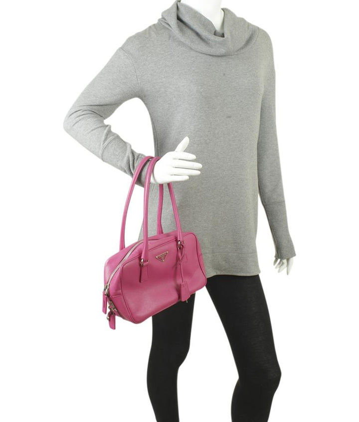 Prada Lux Bl0189 Saffiano Saffiano Pink Leather Tote