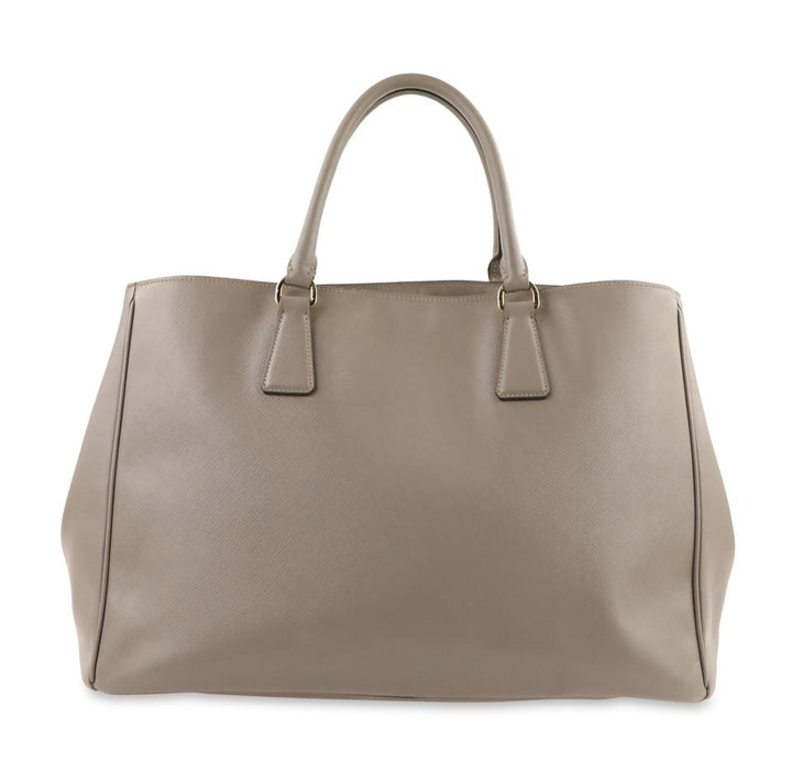 Prada Lux Large Grey Saffiano Leather Tote