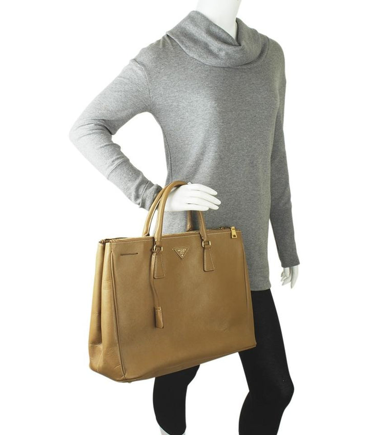 Prada Lux Saffiano Brown Leather Tote