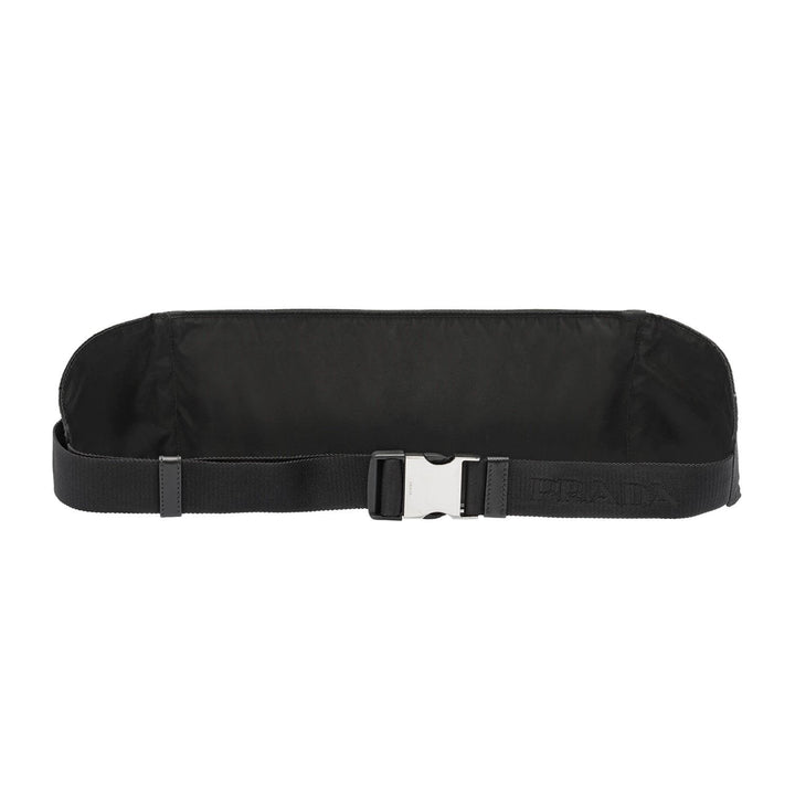 Prada Marsupio Black Nylon Saffiano Trim Triangle Logo Belt Bag 2VL132