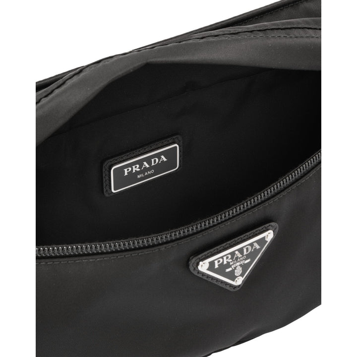 Prada Marsupio Black Nylon Saffiano Trim Triangle Logo Belt Bag 2VL132
