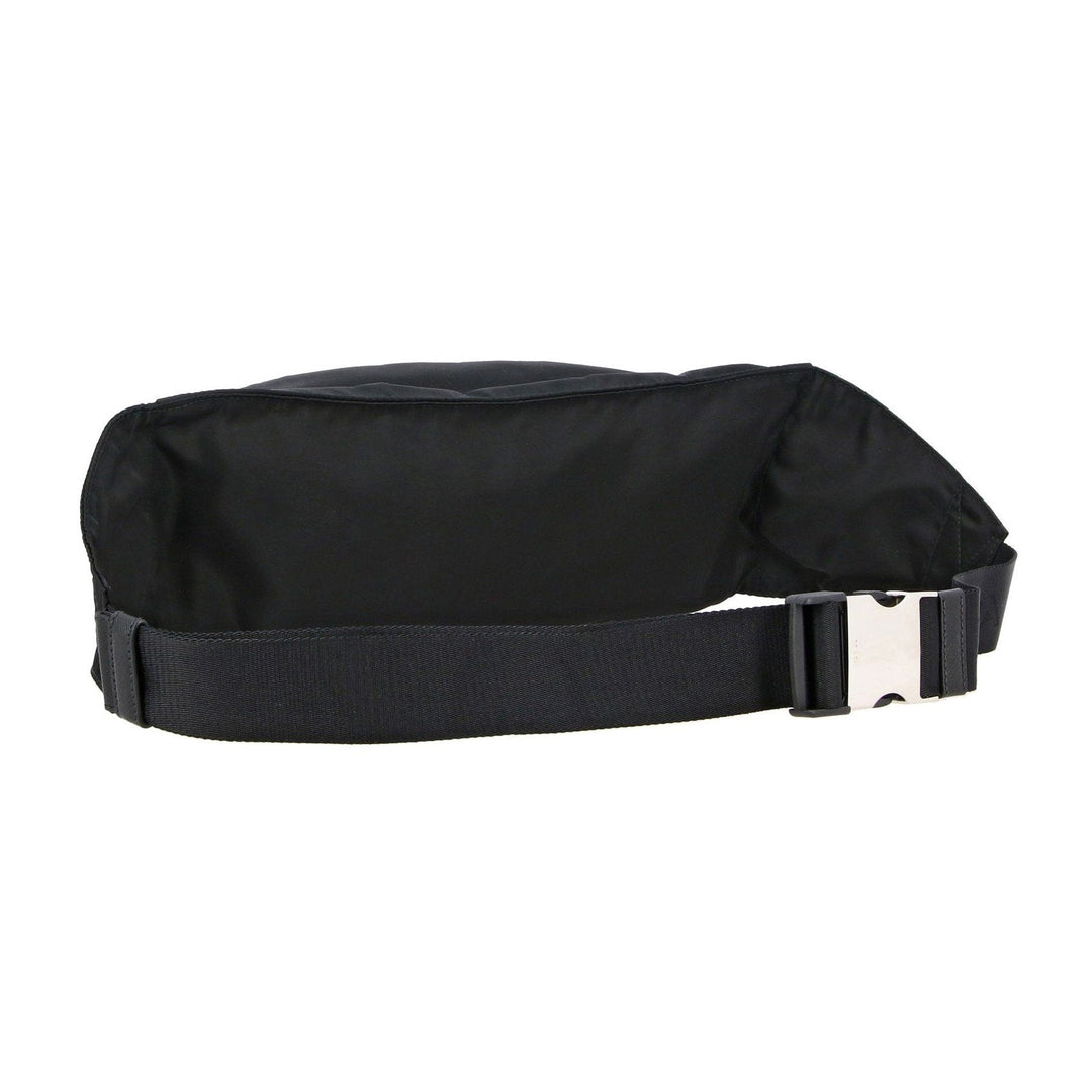 Prada Marsupio Black Nylon Saffiano Trim Triangle Logo Belt Bag 2VL132