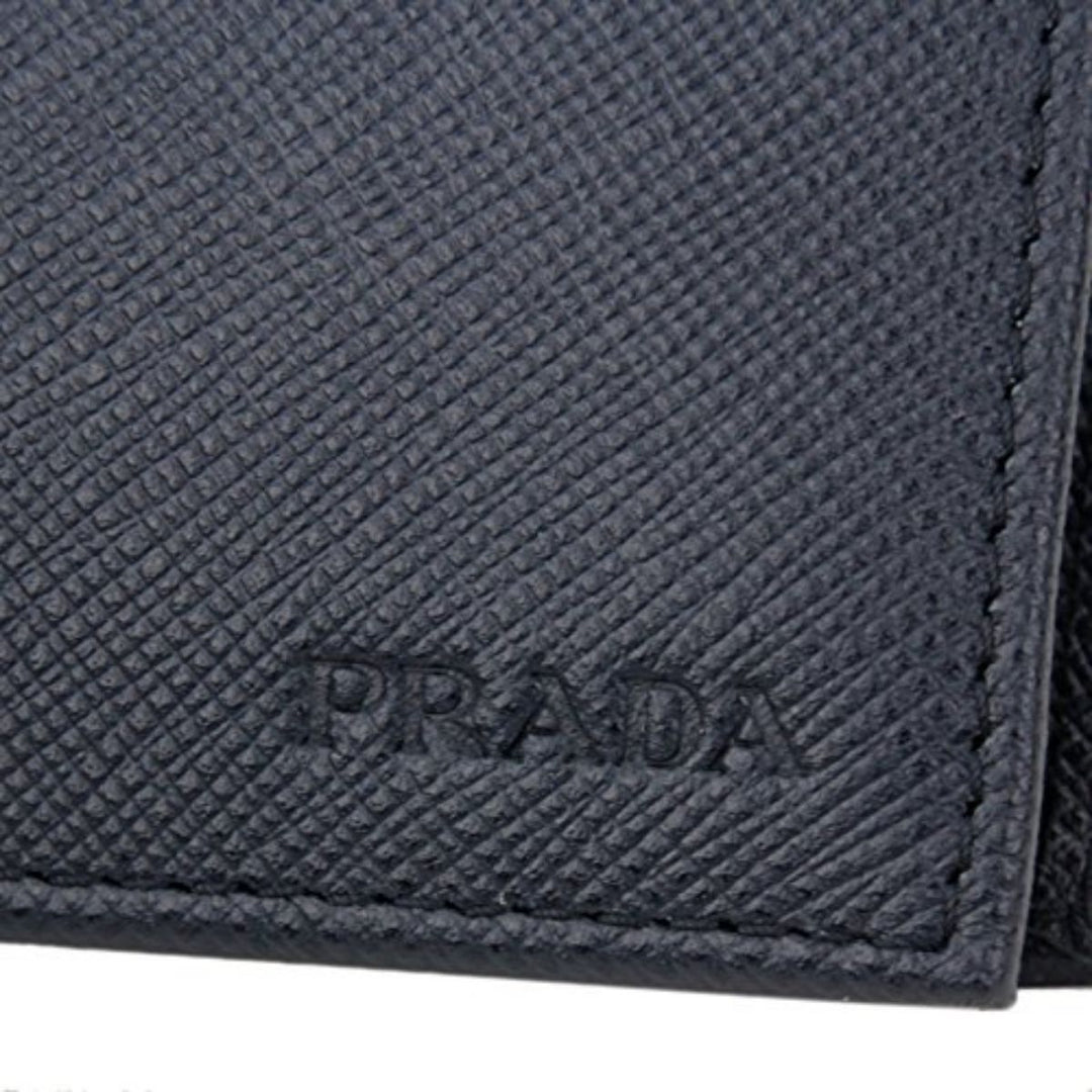 Prada Men's Baltico Blue Saffiano Leather Logo Billfold Bifold Wallet 2MO738
