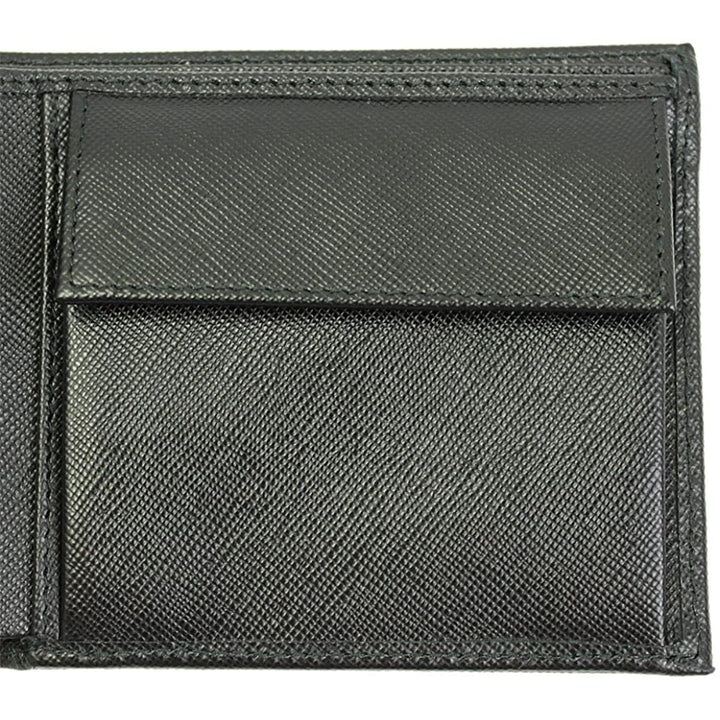 Prada Men's Black Saffiano Leather Logo Billfold Bifold Wallet 2MO738