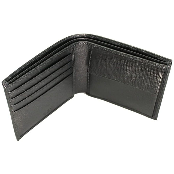 Prada Men's Black Saffiano Leather Logo Billfold Bifold Wallet 2MO738