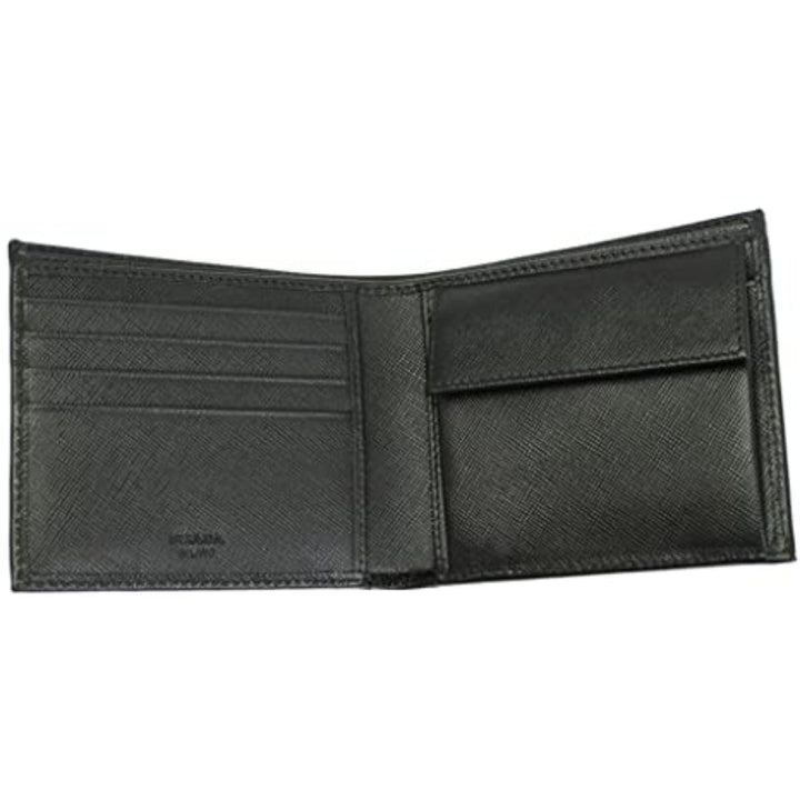 Prada Men's Black Saffiano Leather Logo Billfold Bifold Wallet 2MO738