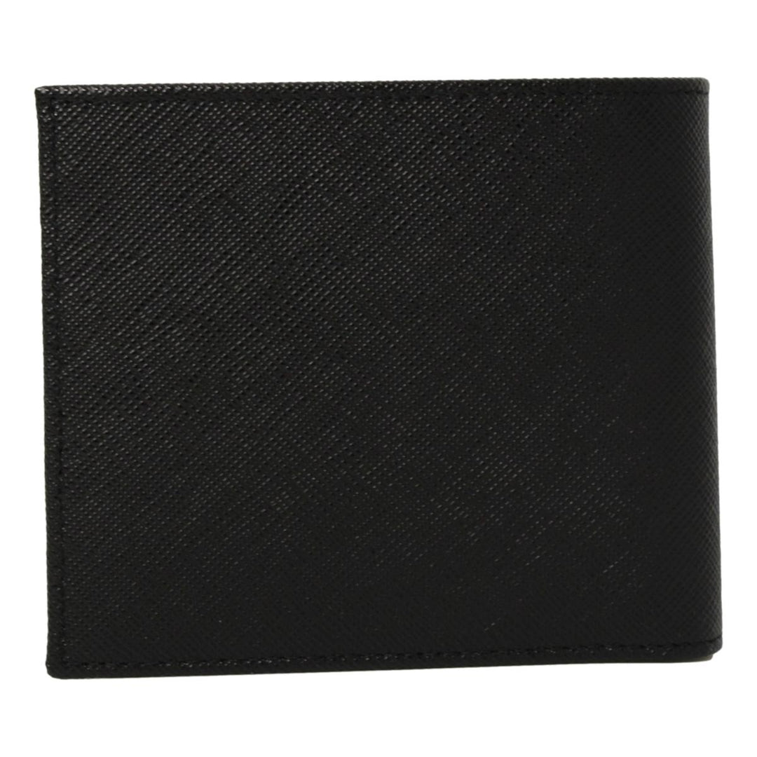 Prada Nero Black Grey Saffiano Cuir Leather Billfold Wallet 2M0513