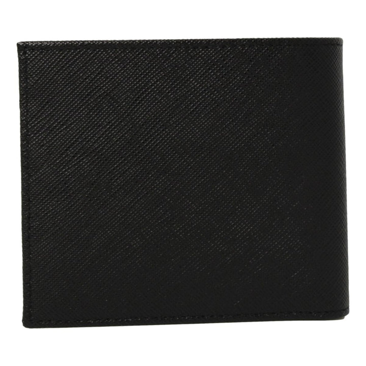 Prada Nero Black Grey Saffiano Cuir Leather Billfold Wallet 2M0513