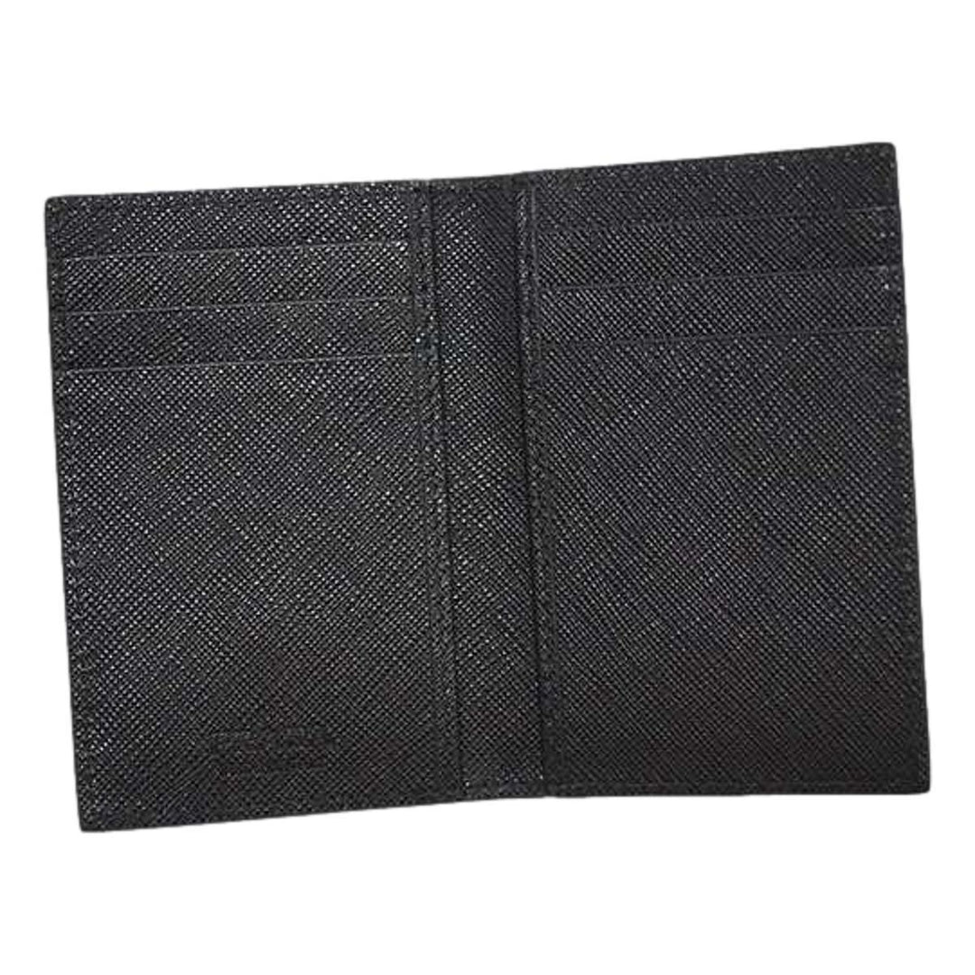Prada Men's Saffiano Leather Vertical Card Black Holder 2MC101