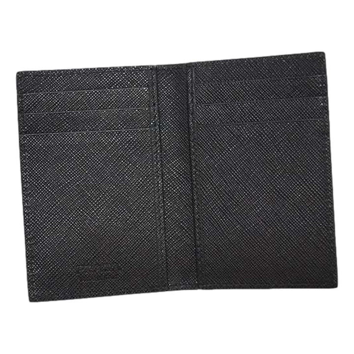 Prada Men's Saffiano Leather Vertical Card Black Holder 2MC101