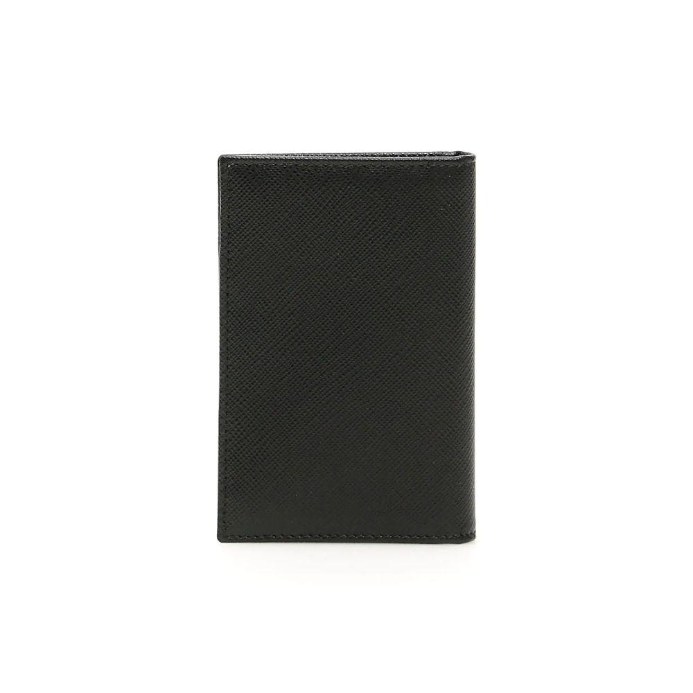 Prada Men's Saffiano Leather Vertical Card Black Holder 2MC101