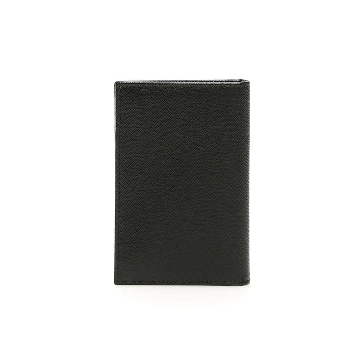 Prada Men's Saffiano Leather Vertical Card Black Holder 2MC101