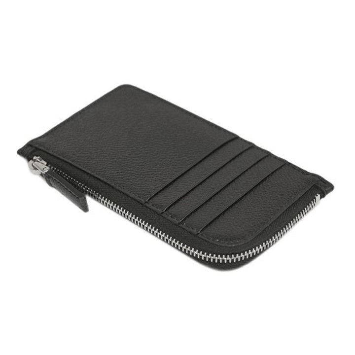 Prada Men's Vitello Micro Grain Black Leather Zipper Card Case Wallet 2MC021