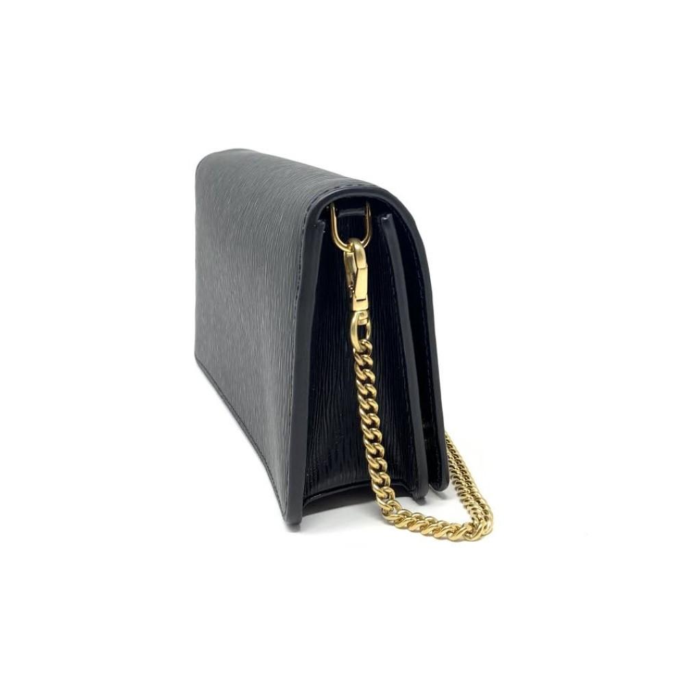 Prada Miniborse Black Vitello Move Leather Chain Cross Body 1BP021