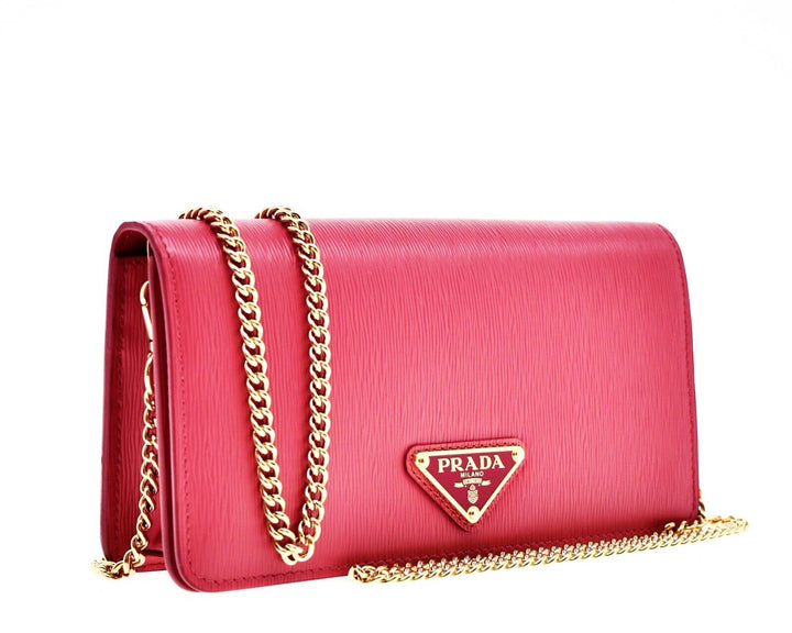 Prada Miniborse Peonia Pink Vitello Move Leather Crossbody 1BP021