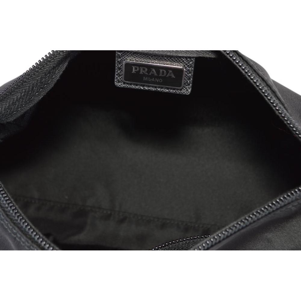 Prada Necessaire Black Tessuto Nylon Large Toiletry Case 1NA012