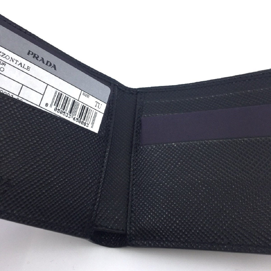 Prada Nero Black Saffiano Cuir Leather Billfold Bifold Wallet 2MO513