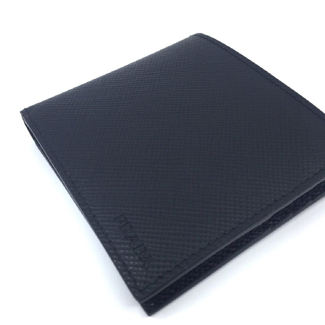 Prada Nero Black Saffiano Cuir Leather Billfold Bifold Wallet 2MO513