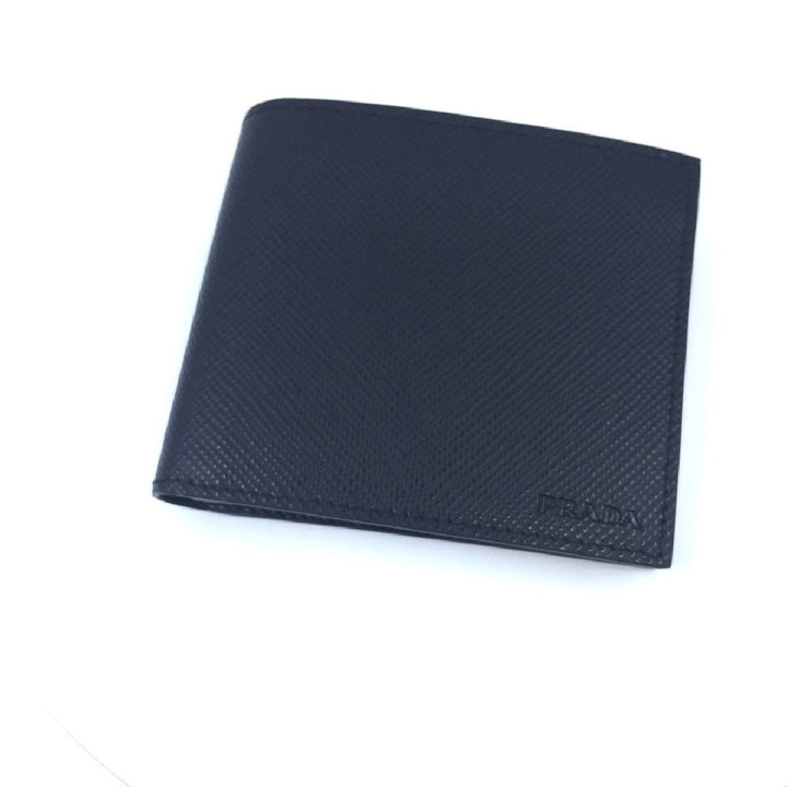 Prada Nero Black Saffiano Cuir Leather Billfold Bifold Wallet 2MO513