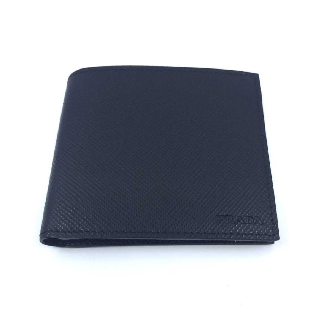 Prada Nero Black Saffiano Cuir Leather Billfold Bifold Wallet 2MO513