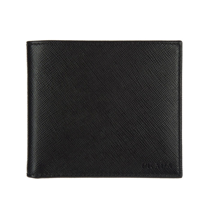 Prada Nero Black Saffiano Cuir Leather Billfold Bifold Wallet 2MO513
