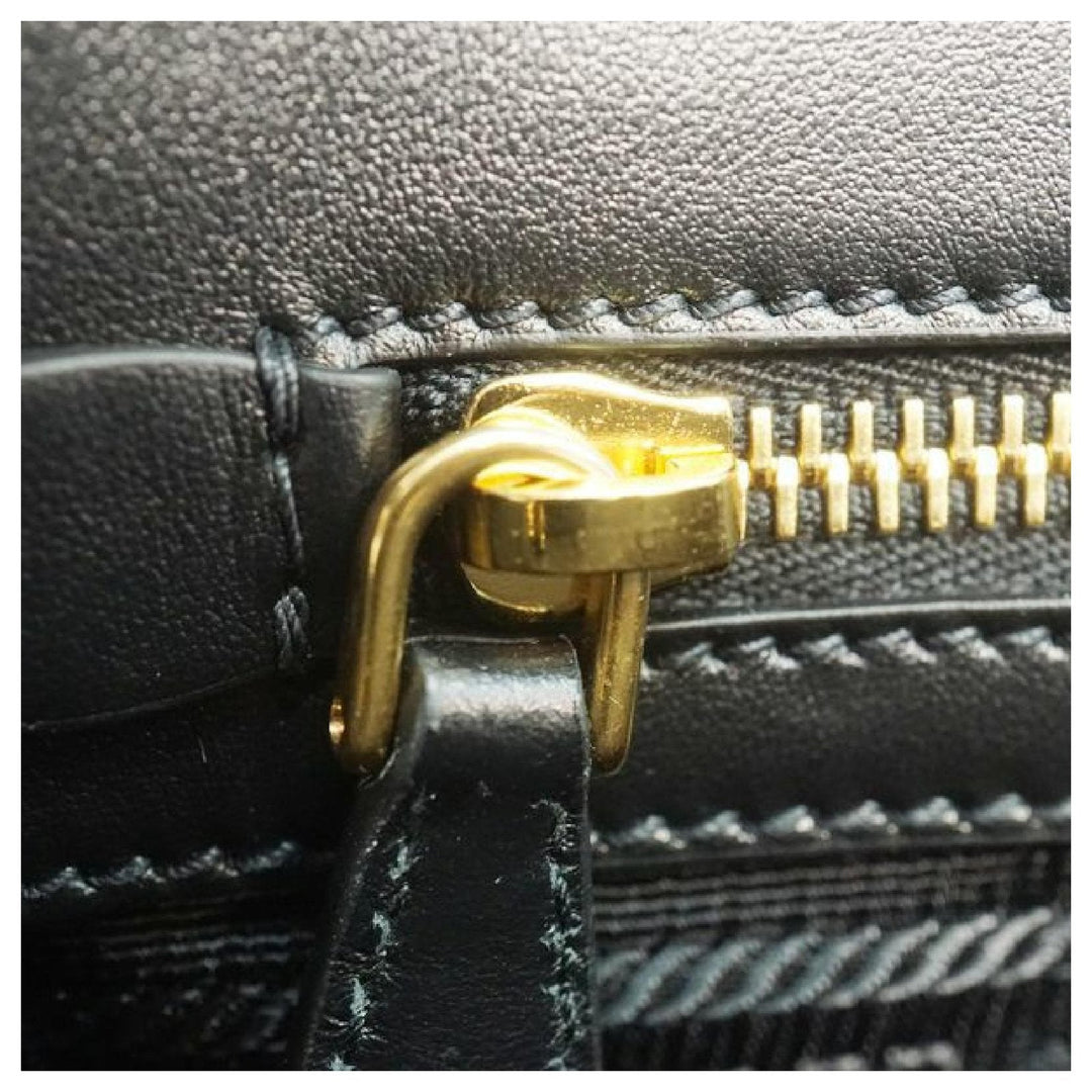 Prada Saffiano Borsa Black Leather Shoulder Tote Handbag 1BA113