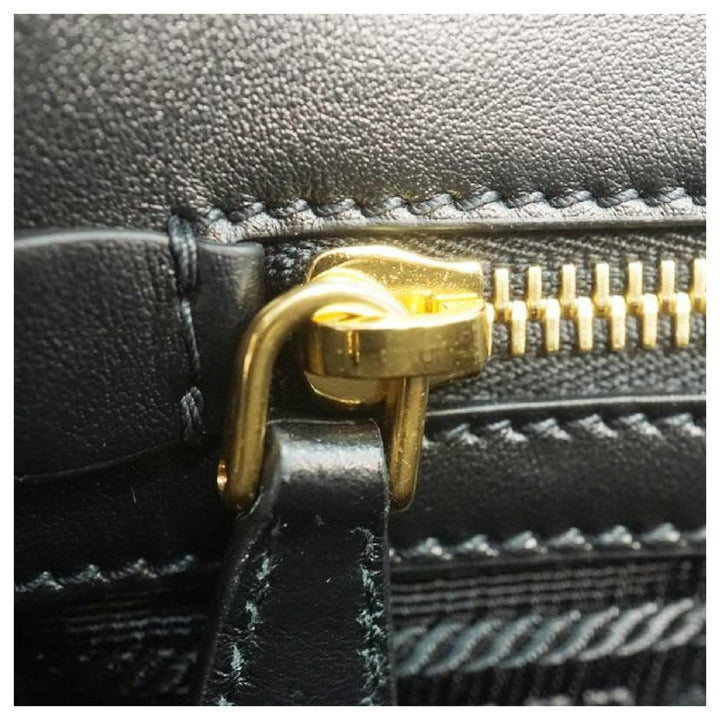 Prada Saffiano Borsa Black Leather Shoulder Tote Handbag 1BA113