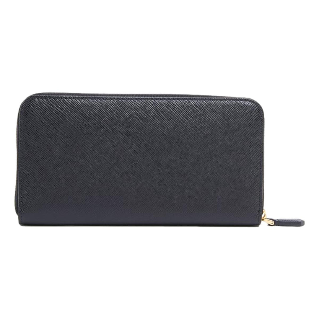 Prada Black Saffiano Leather Zip Around Wallet 1ML506