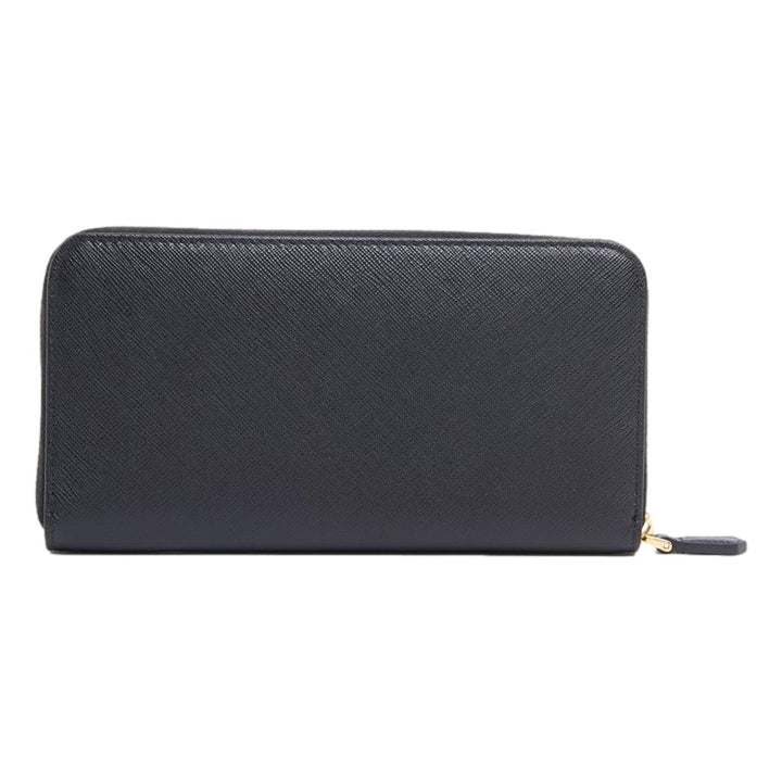 Prada Black Saffiano Leather Zip Around Wallet 1ML506