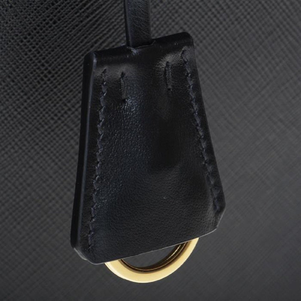 Prada Saffiano Lux Black Medium Satchel Handbag 1BA227