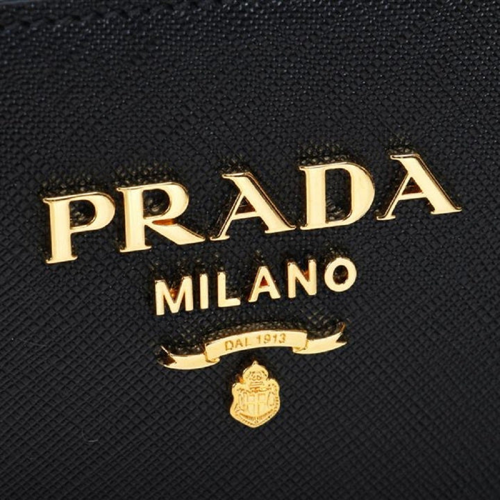 Prada Saffiano Lux Black Medium Satchel Handbag 1BA227
