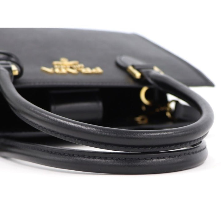 Prada Saffiano Lux Black Medium Satchel Handbag 1BA227