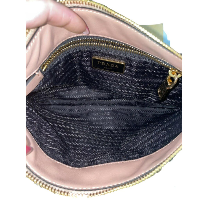 Prada Shiny Light Calf Rosa Pink Cross Body Bag 1BH173