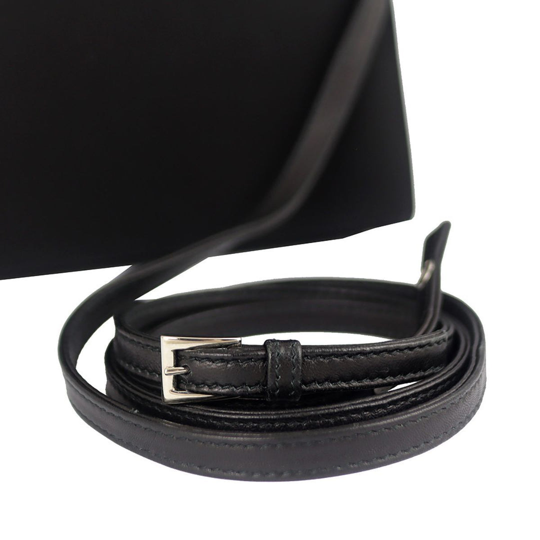 Prada Tessuto Foulard Handbag Silk Wrapped Handle Black Petalo 1BA656