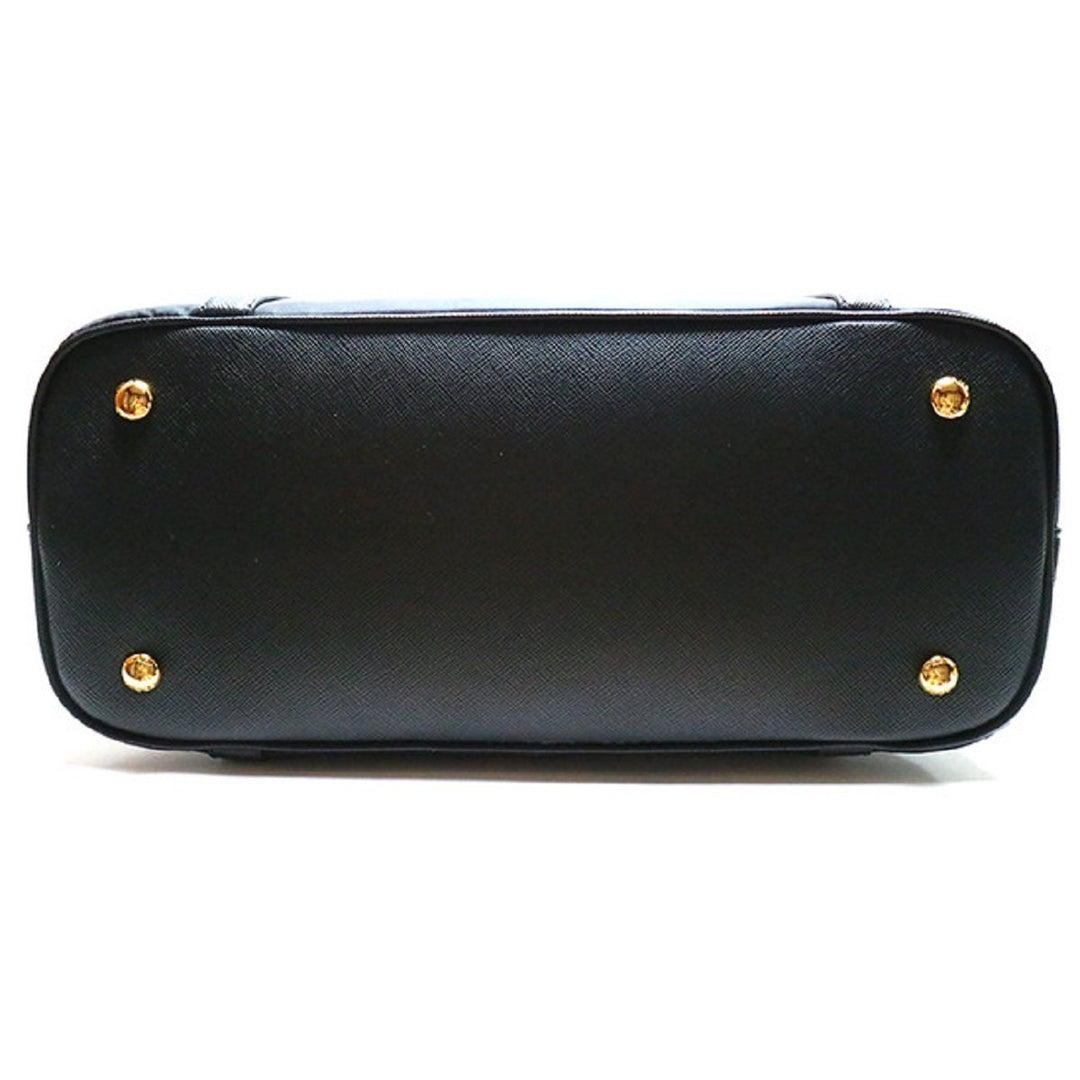 Prada Tessuto Nylon Saffiano Leather Black Satchel Bag 1BB013