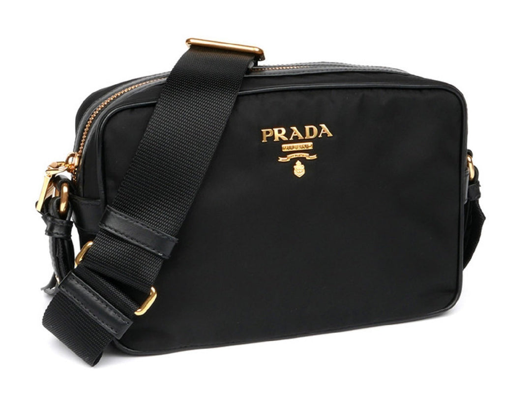Prada Tessuto Nylon Black Camera Bag Cross Body 1BH089