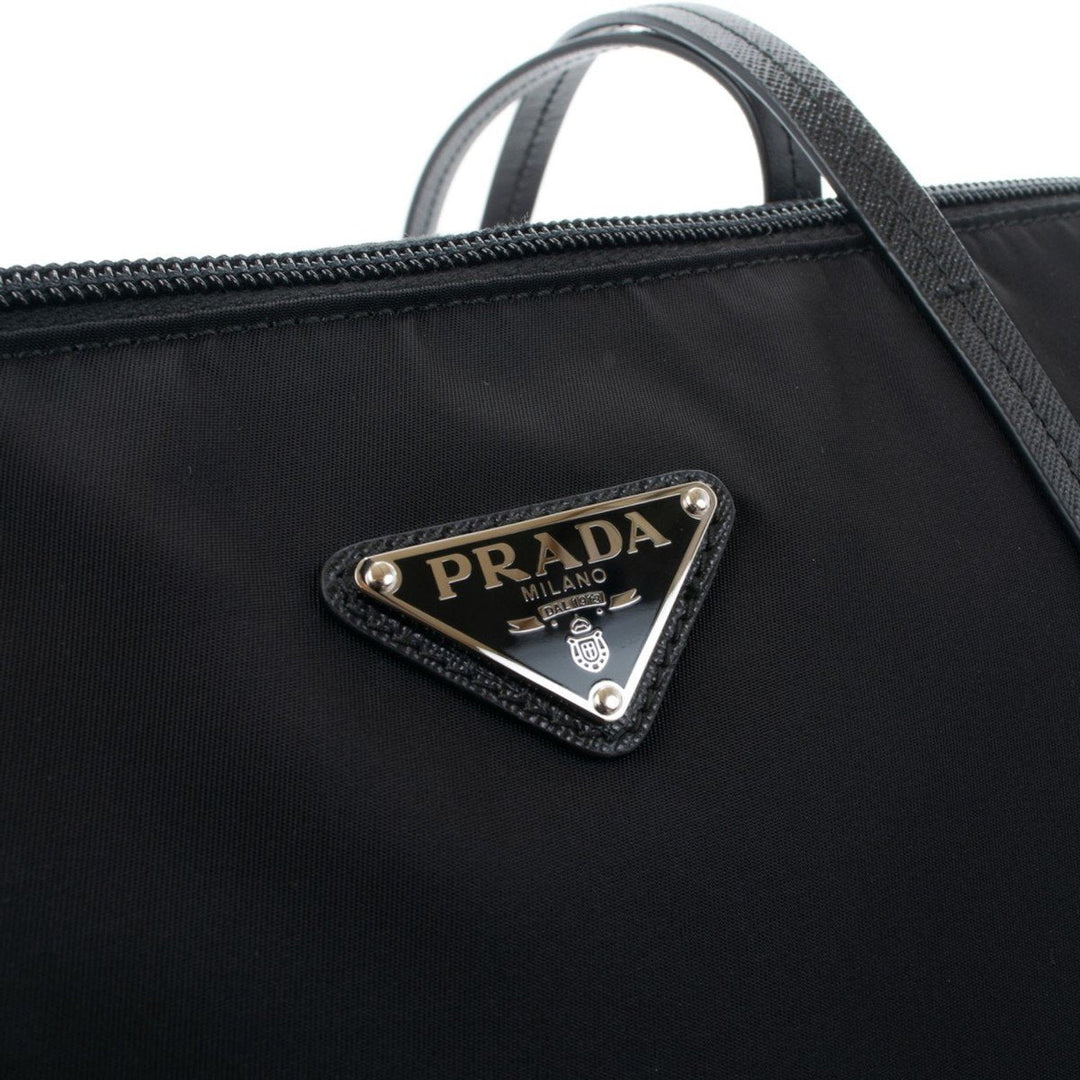 Prada Tessuto Nylon Black Convertible Shopping Tote 1BG189