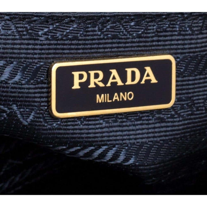 Prada Tessuto Nylon Blue Zip Calf Leather Cross Body Bag 1BH046