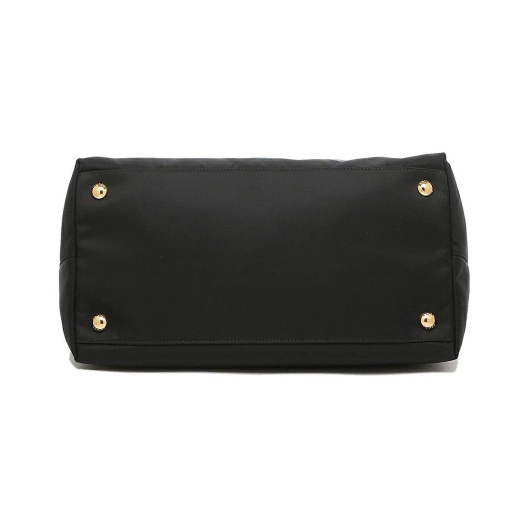Prada Tessuto Nylon Saffiano Leather Trim Black Medium Satchel 1BA278